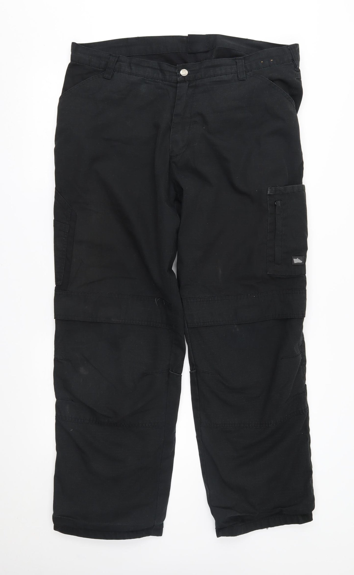 Hyena workwear Mens Black   Cargo Trousers Size 38 L32 in
