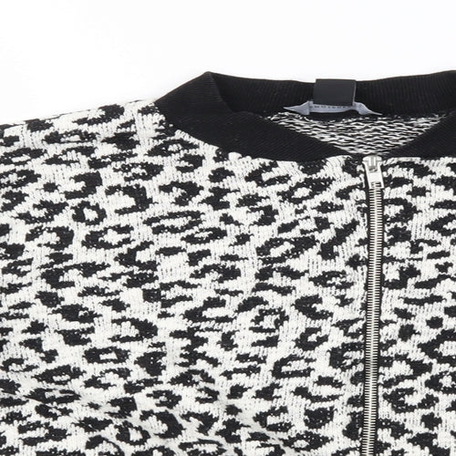 Atmosphere Womens White Animal Print  Bomber Jacket Jacket Size 14