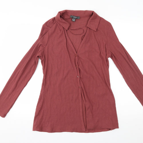 Primark Womens Red   Cardigan Jumper Size L