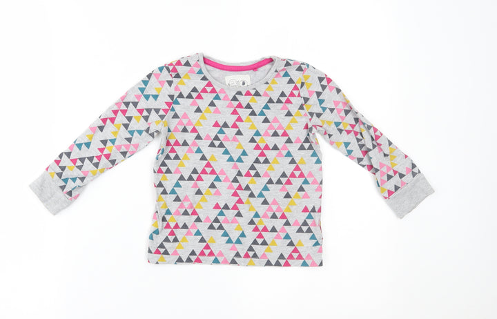 NEXT Girls Grey Geometric Basic T-Shirt Size 2-3 Years
