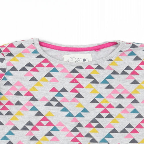 NEXT Girls Grey Geometric  Basic T-Shirt Size 2-3 Years