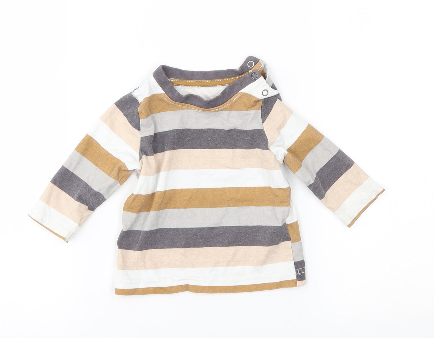 Nutmeg Baby Brown Striped  Basic T-Shirt Size 3-6 Months