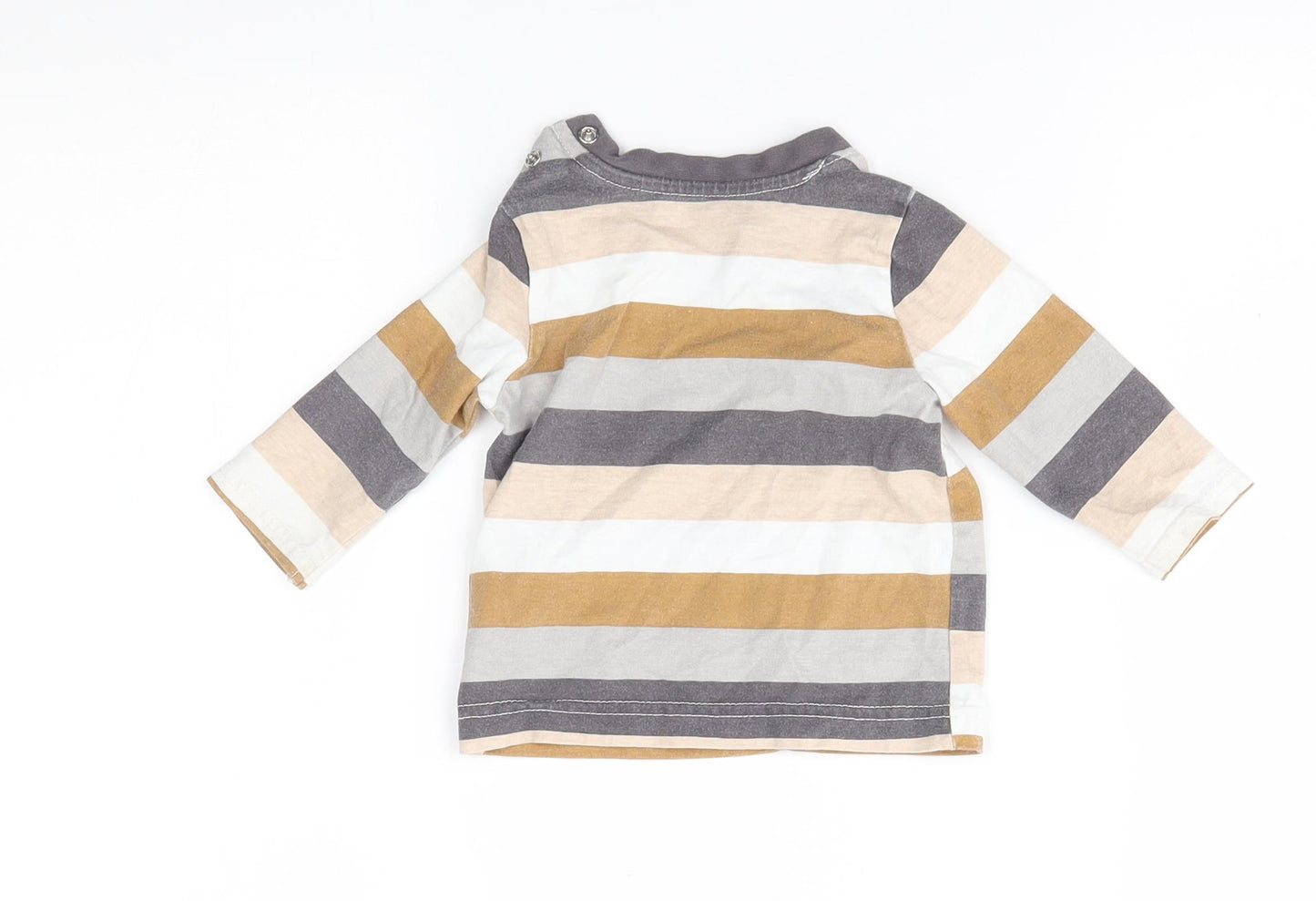 Nutmeg Baby Brown Striped  Basic T-Shirt Size 3-6 Months