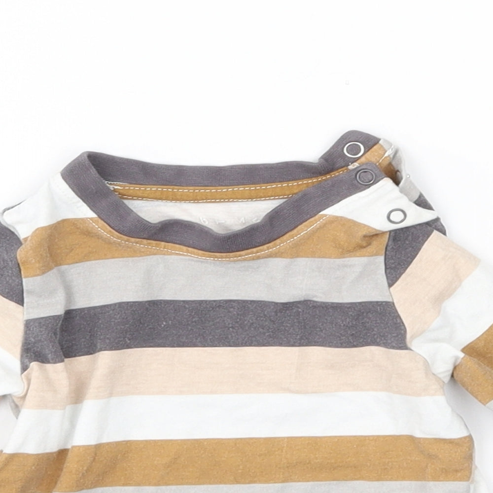 Nutmeg Baby Brown Striped  Basic T-Shirt Size 3-6 Months