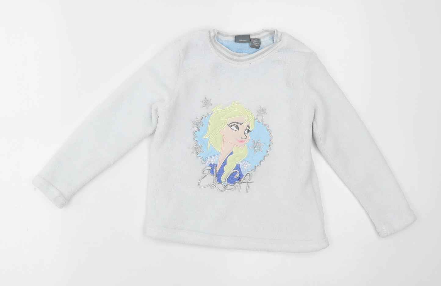 Primark Girls Silver   Pullover Jumper Size 5-6 Years  - frozen 2, loungewear