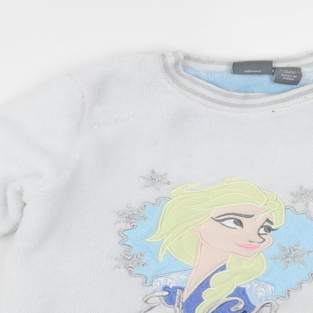 Primark Girls Silver   Pullover Jumper Size 5-6 Years  - frozen 2, loungewear