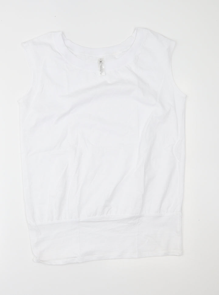 B&C Womens White Basic Tank Size M