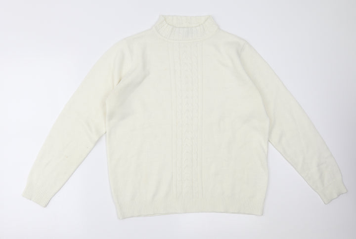 EWM Womens White Pullover Jumper Size M