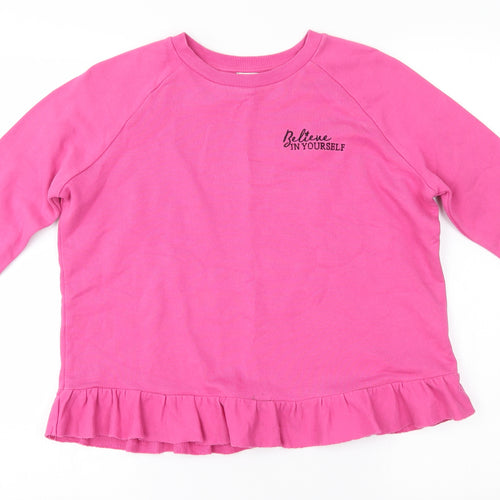 River Island Girls Pink   Pullover Jumper Size 11-12 Years  - believe in yourself