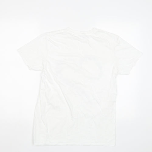 Gildan Womens White   Basic Polo Size M  - Butterflies