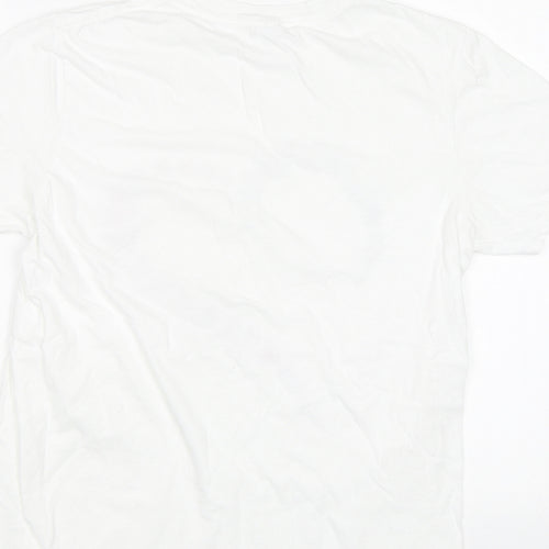 Gildan Womens White   Basic Polo Size M  - Butterflies