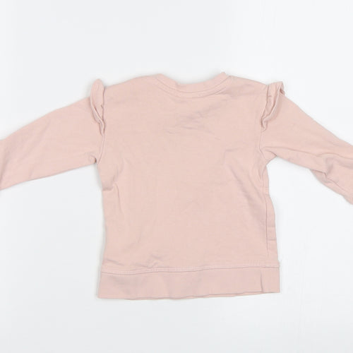 H&M Baby Pink   Pullover Jumper Size 6-9 Months  - Bunny