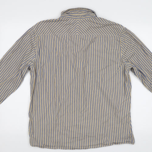 NEXT Mens Yellow Striped   Button-Up Size XL