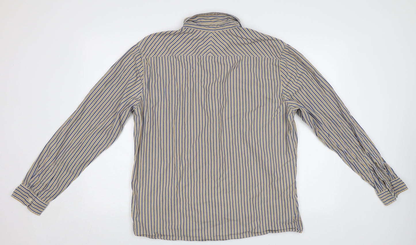 NEXT Mens Yellow Striped   Button-Up Size XL