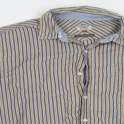 NEXT Mens Yellow Striped   Button-Up Size XL