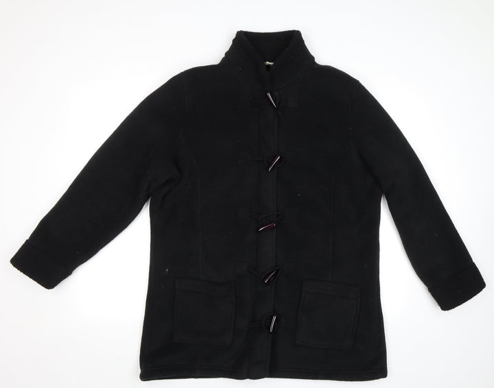 Cotton Traders Womens Black   Overcoat Coat Size 16