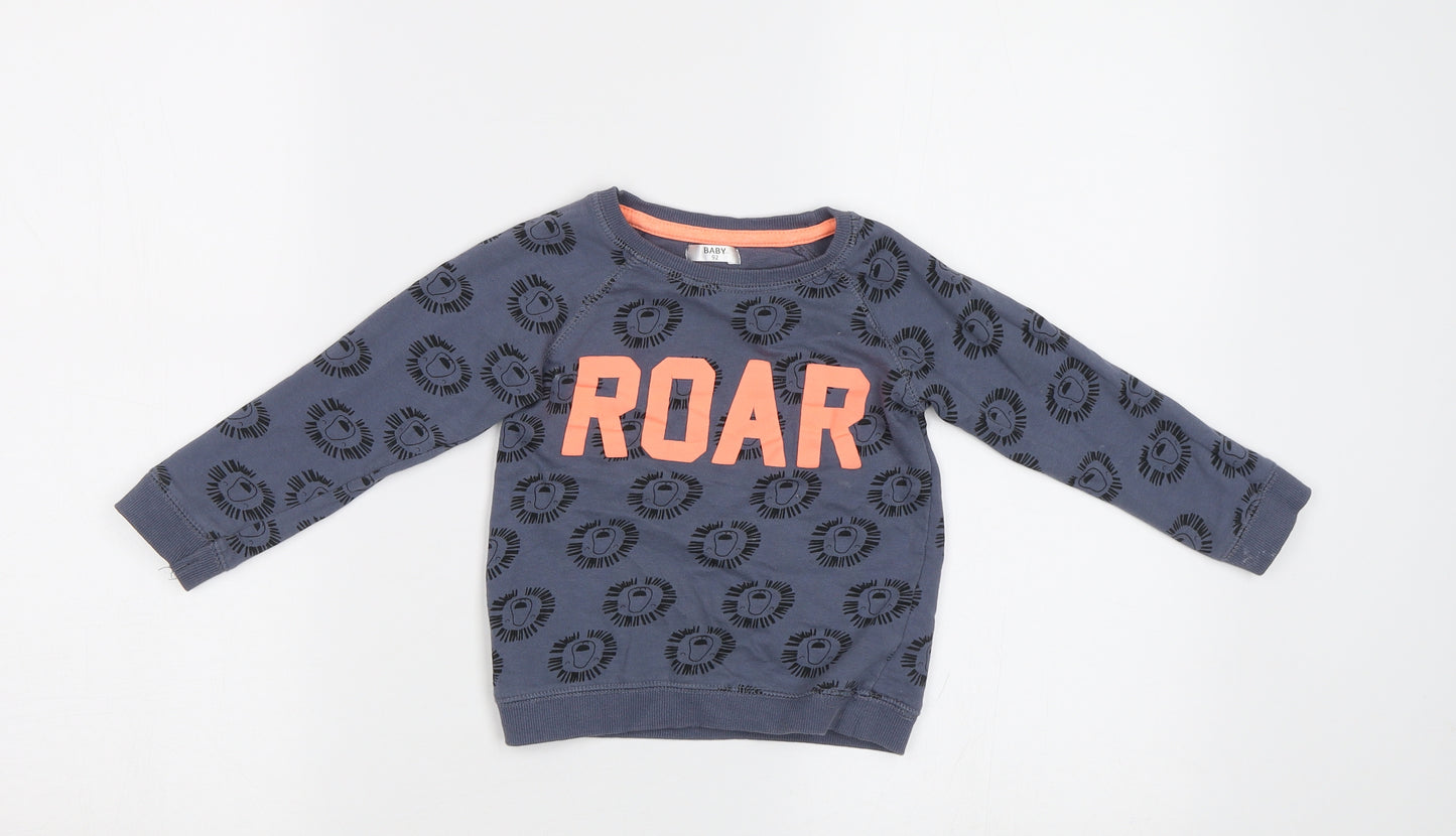Baby 92 Baby Blue   Pullover Jumper Size 12-18 Months  - Lion