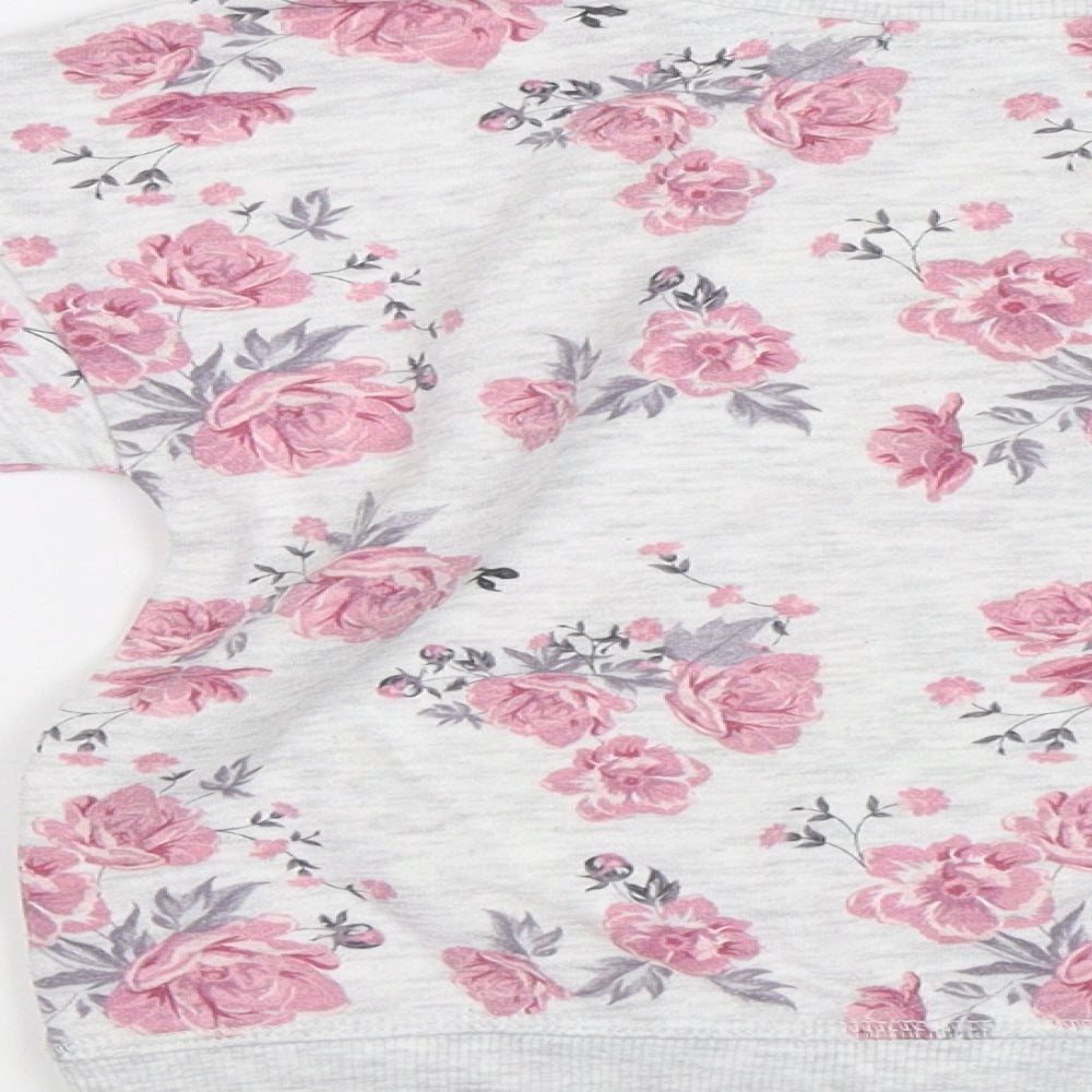 Primark Girls Grey Floral  Pullover Sweatshirt Size 3-4 Years
