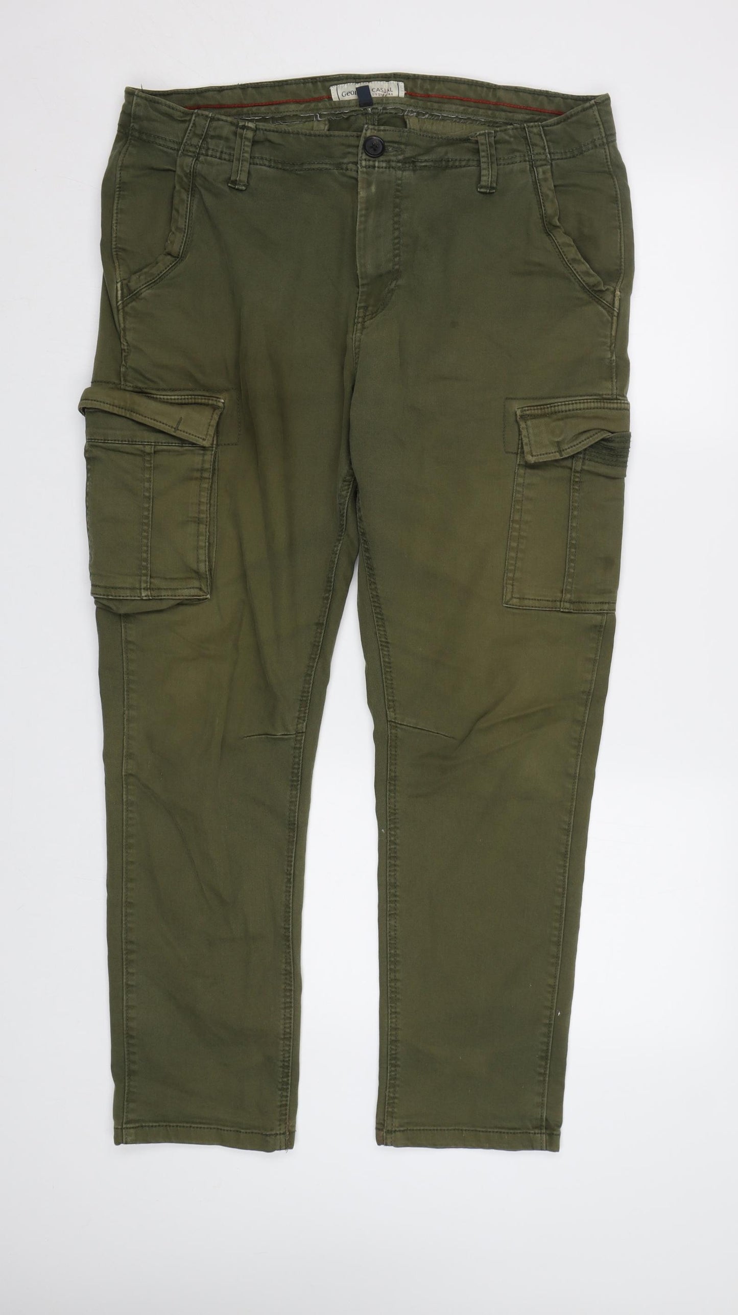 George Mens Green   Cargo Trousers Size 36 L30 in