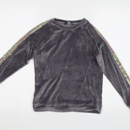 George Girls Grey   Pullover Sweatshirt Size 10-11 Years  - Sequin detail