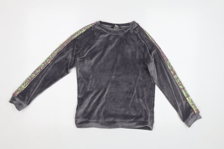 George Girls Grey   Pullover Sweatshirt Size 10-11 Years  - Sequin detail