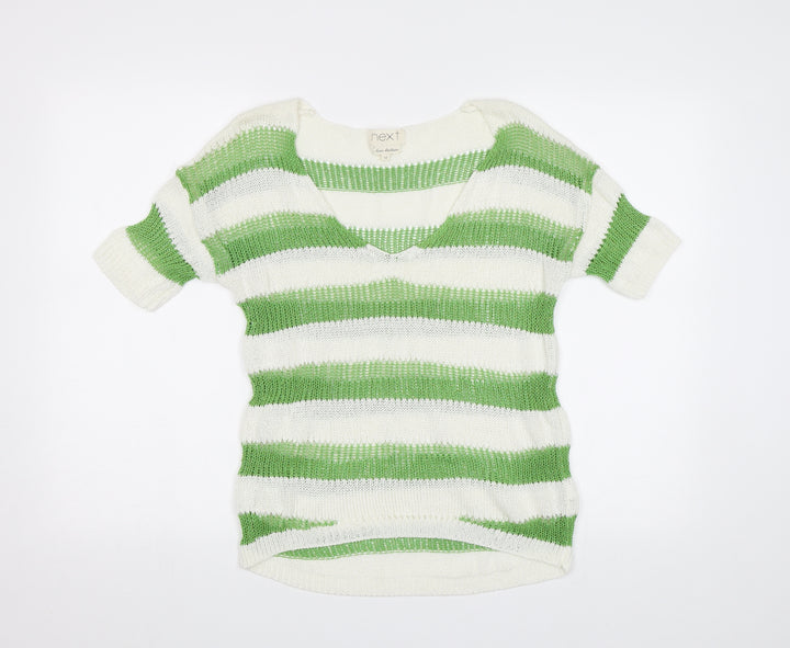 NEXT Womens Green Striped  Pullover Jumper Size 10