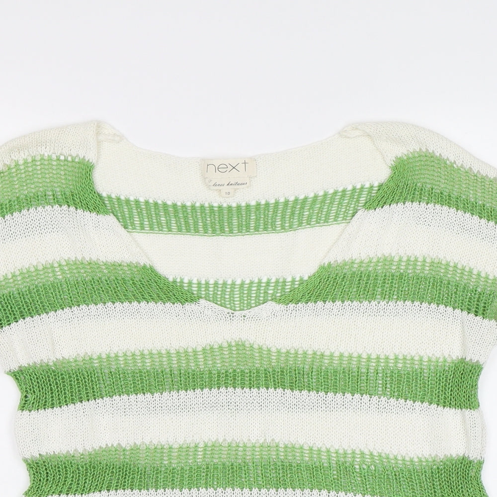 NEXT Womens Green Striped  Pullover Jumper Size 10