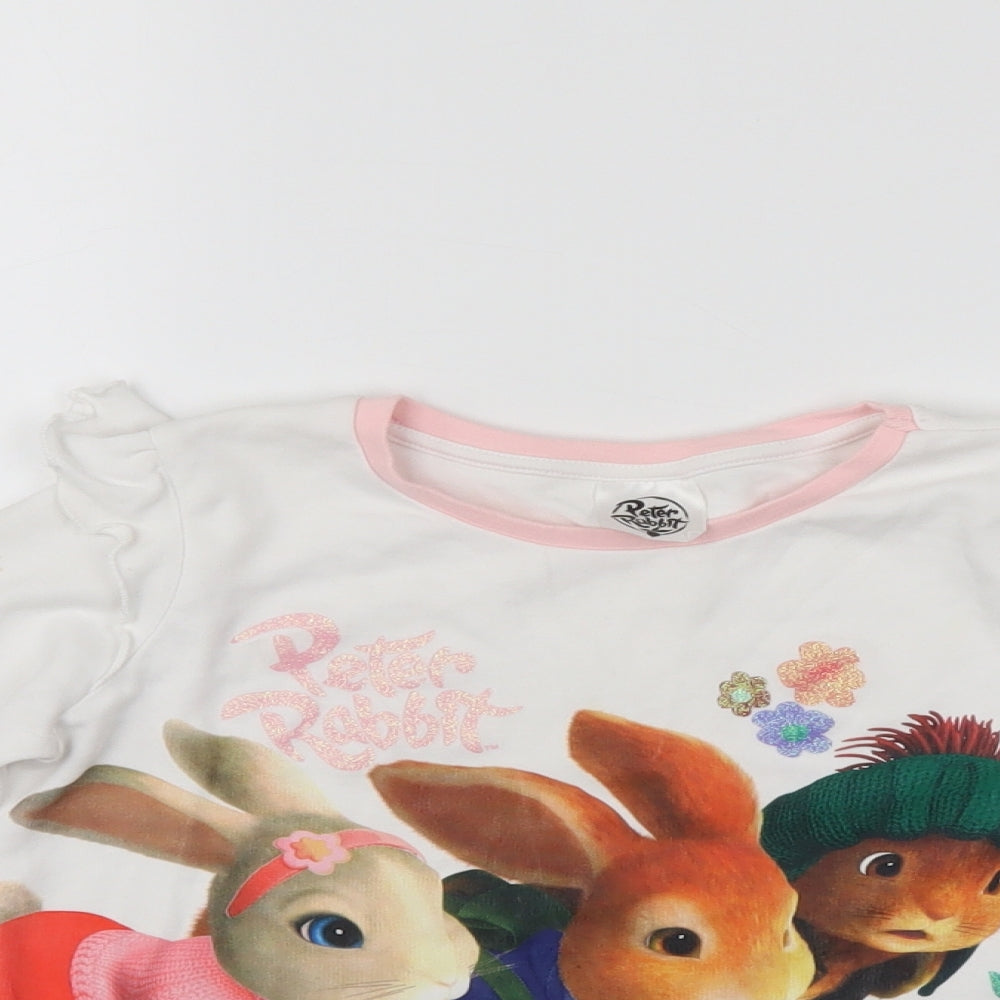 George Girls White   Pullover Jumper Size 6-7 Years  - Peter Rabbit