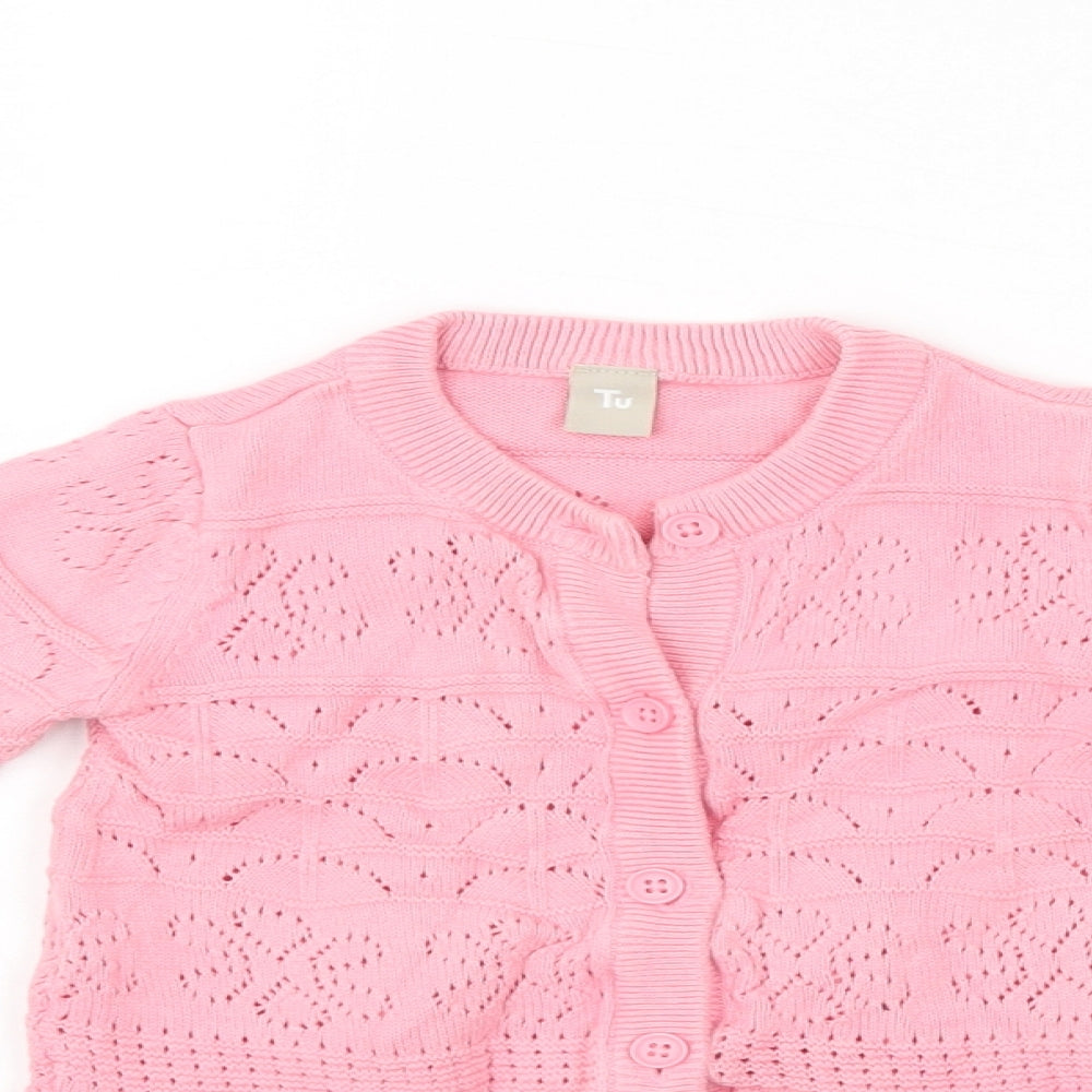 TU Girls Pink   Cardigan Jumper Size 9-12 Months