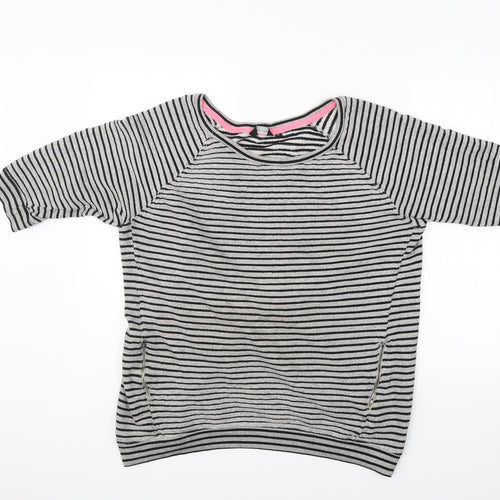 New Look Womens Grey Striped  Pullover Jumper Size 18