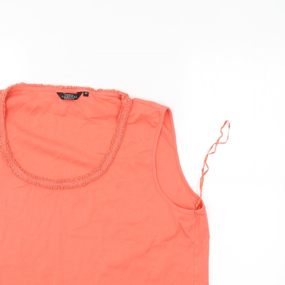 Casual Collection Womens Orange   Basic Blouse Size 22