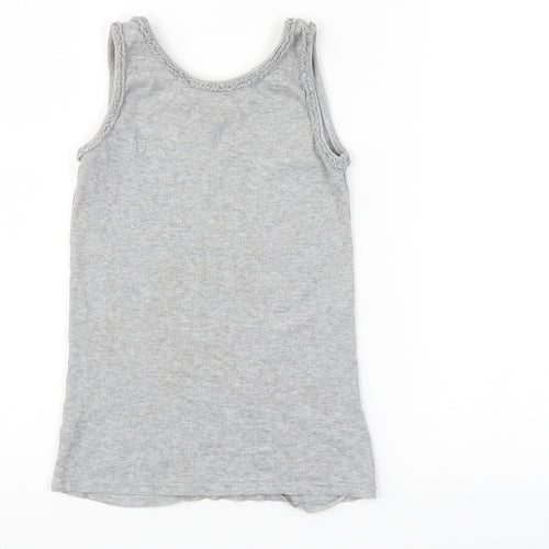 I love girls wear Girls Grey  Rayon Basic T-Shirt Size 8-9 Years