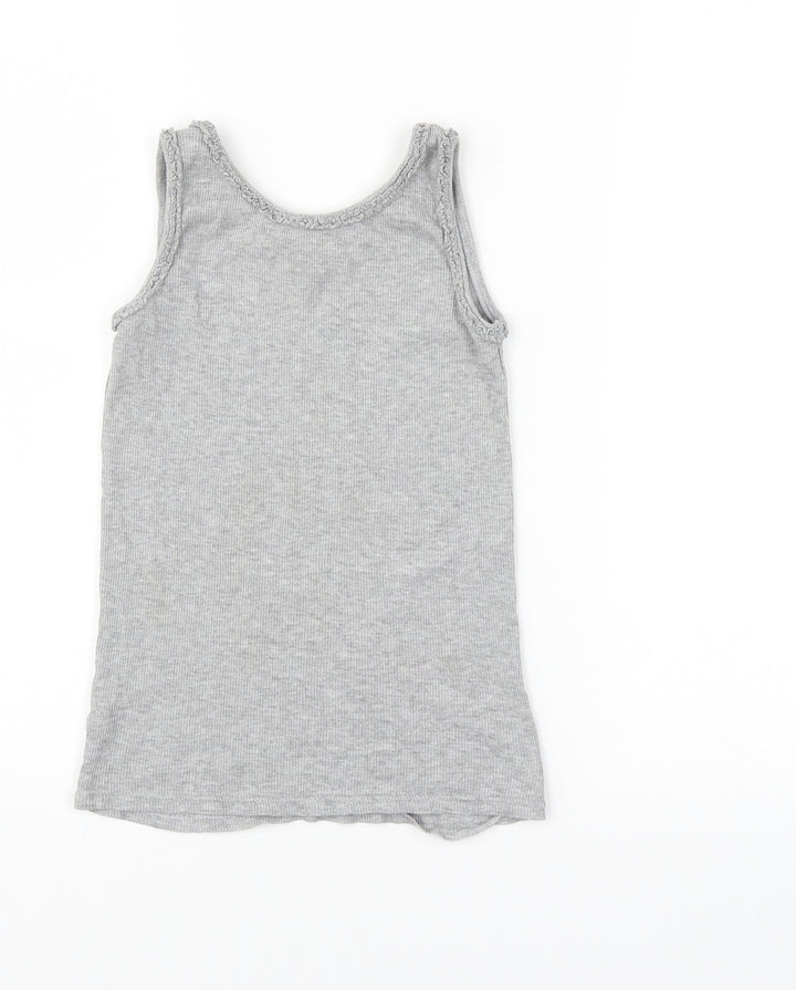 I love girls wear Girls Grey  Rayon Basic T-Shirt Size 8-9 Years