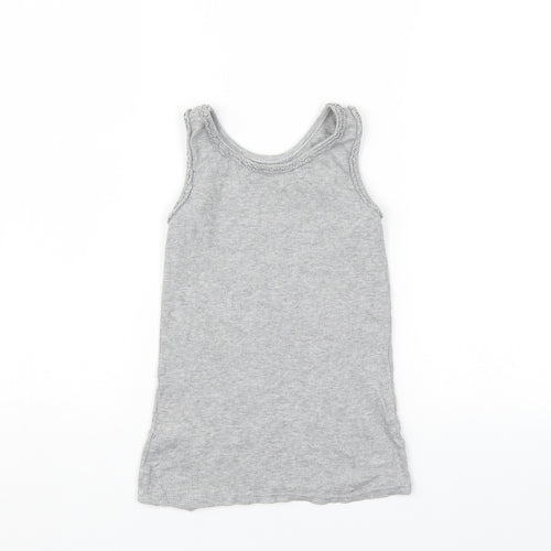 I love girls wear Girls Grey  Rayon Basic T-Shirt Size 8-9 Years