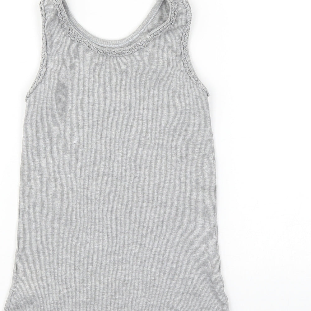 I love girls wear Girls Grey  Rayon Basic T-Shirt Size 8-9 Years