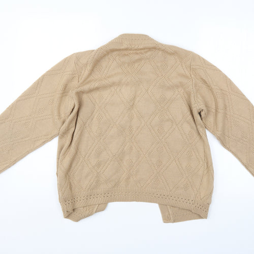 Beaumonde Womens Beige Argyle/Diamond  Cardigan Jumper Size 16