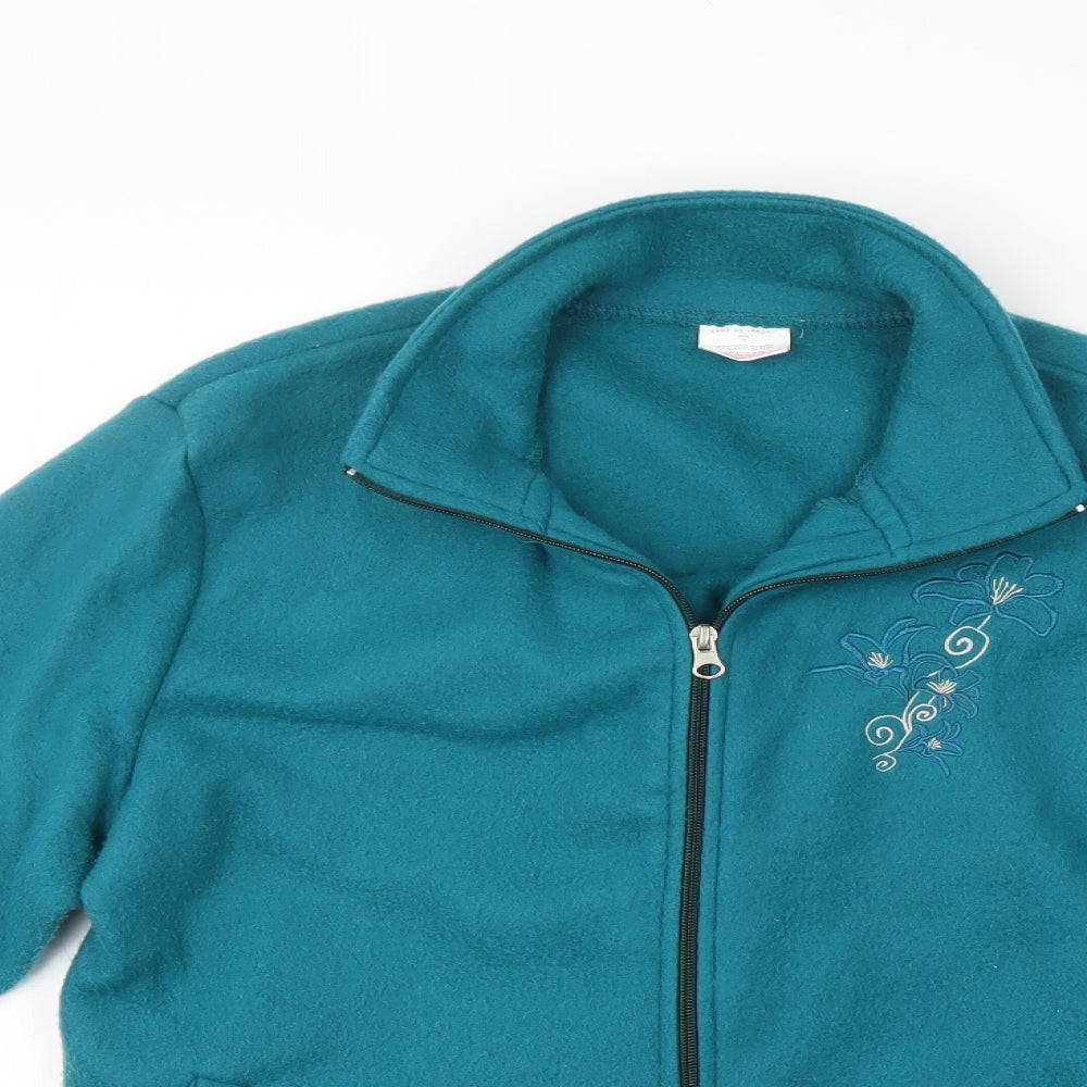 Anne De Lancay Womens Blue Floral  Jacket  Size M