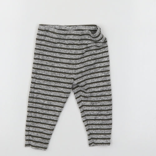 Fred & Flo Boys Grey Striped  Sweatpants Leggings Size 6-9 Months