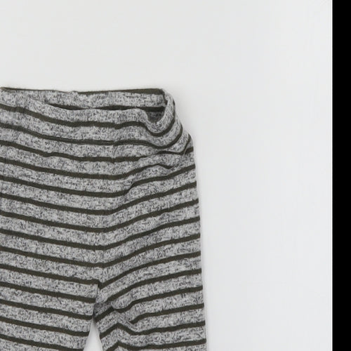 Fred & Flo Boys Grey Striped  Sweatpants Leggings Size 6-9 Months