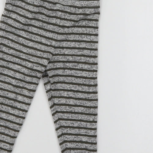 Fred & Flo Boys Grey Striped  Sweatpants Leggings Size 6-9 Months
