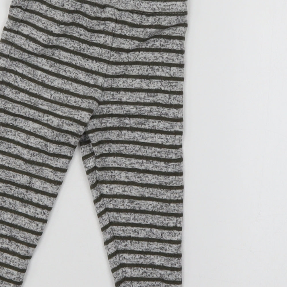 Fred & Flo Boys Grey Striped  Sweatpants Leggings Size 6-9 Months