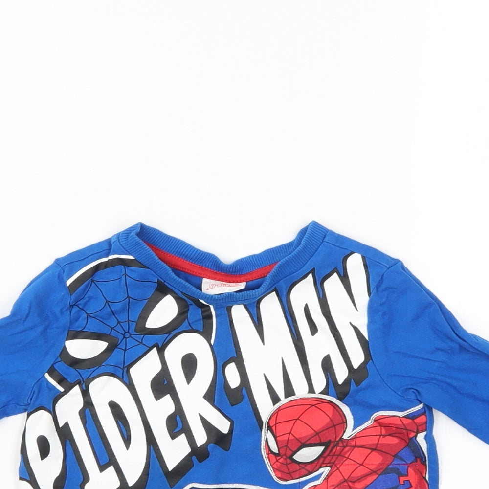 Spiderman Boys Blue   Pullover Jumper Size 18-24 Months  - Spiderman