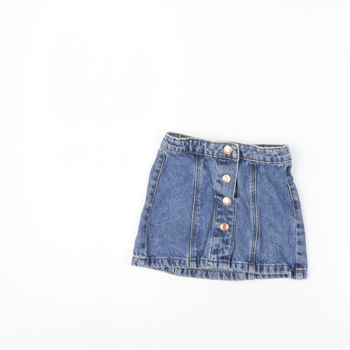 Denim & Co. Girls Blue  Denim A-Line Skirt Size 3-4 Years