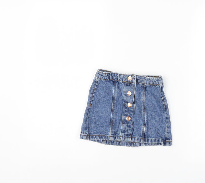 Denim & Co. Girls Blue  Denim A-Line Skirt Size 3-4 Years
