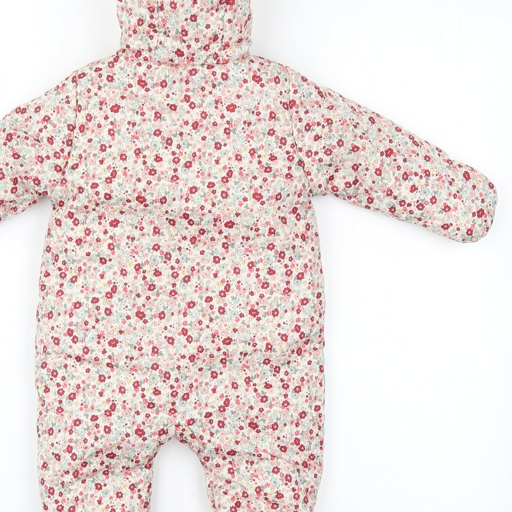 TU Girls Multicoloured Floral   Snowsuit Size 3-6 Months