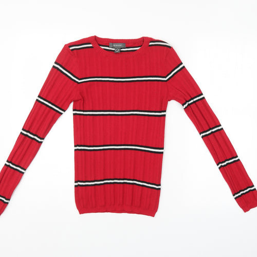 Primark Womens Red Striped  Pullover Jumper Size 6