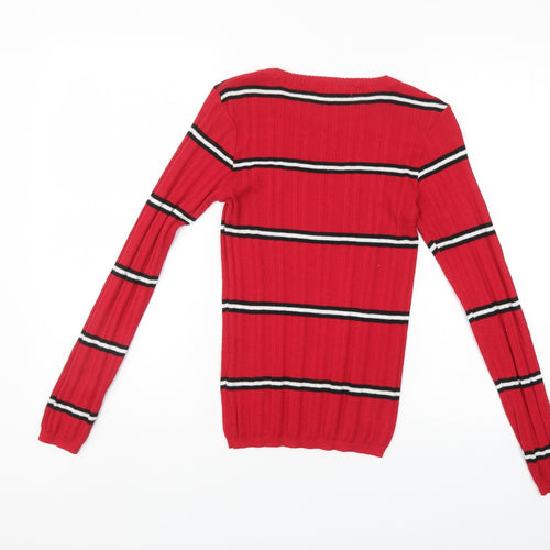 Primark Womens Red Striped  Pullover Jumper Size 6