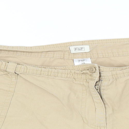 F&F Womens Beige   Hot Pants Shorts Size 18