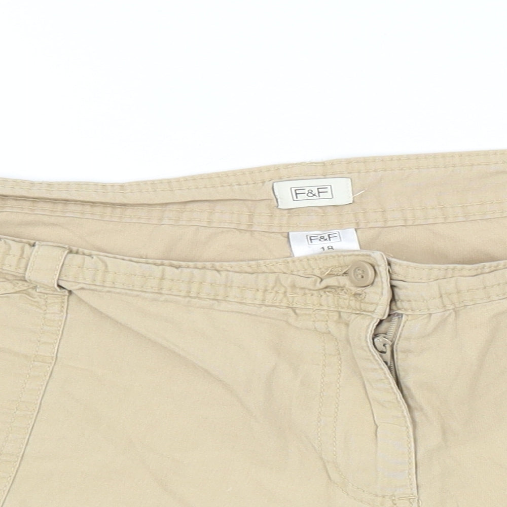 F&F Womens Beige   Hot Pants Shorts Size 18
