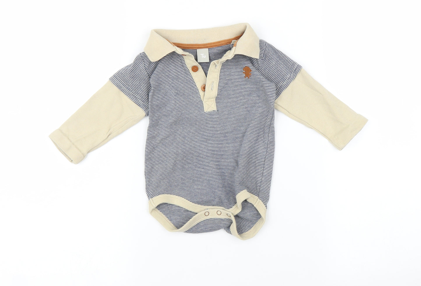 TU Baby Multicoloured Striped  Babygrow One-Piece Size 9-12 Months